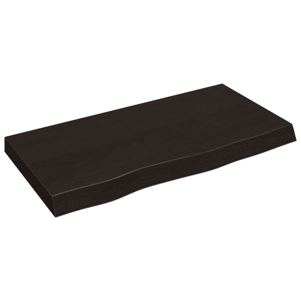 Vidaxx Waschtischplatte 80x40x (2-6) cm behandeltes Massivholz dunkelbraun
