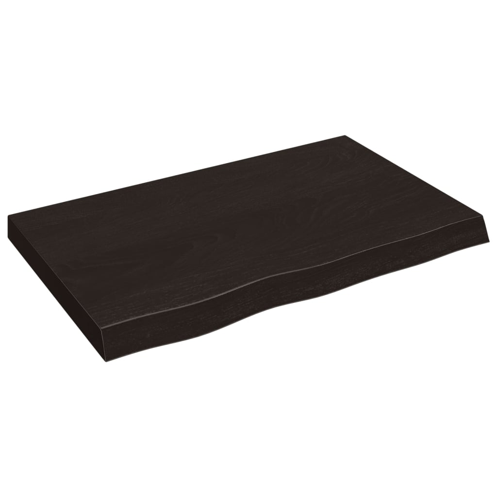 Vidaxx Waschtischplatte 80x50x (2-6) cm behandeltes Massivholz dunkelbraun