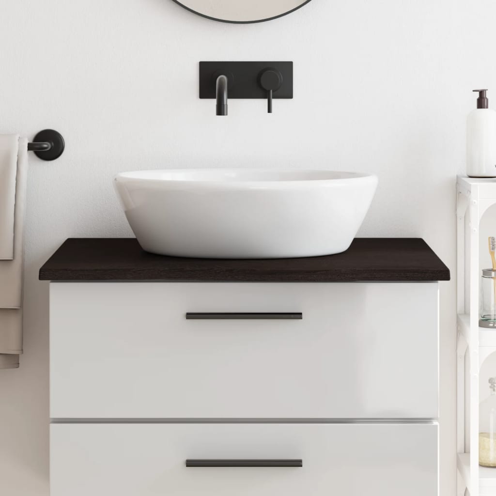 Vidaxl Washbasin Tabel 80x60x2 cm behandlet massivt træ mørkebrun