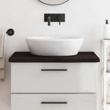 Vidaxl Washbasin Leaf 80x60x (2-4) cm Trattato in legno massiccio marrone scuro