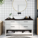 Vidaxx Waschtischplatte 100x40x (2-4) cm behandeltes Massivholz dunkelbraun