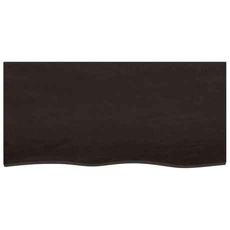 Vidaxx Waschtischplatte 100x50x2 cm, behandeltes Massivholz dunkelbraun