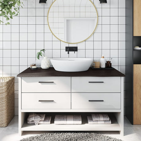 Vidaxx Waschtischplatte 100x50x2 cm, behandeltes Massivholz dunkelbraun