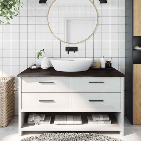 Vidaxx Waschtischplatte 100x50x2 cm, behandeltes Massivholz dunkelbraun