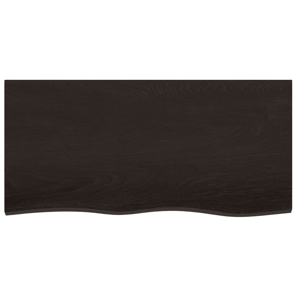 Vidaxx Waschtischplatte 100x50x (2-4) cm behandeltes Massivholz dunkelbraun