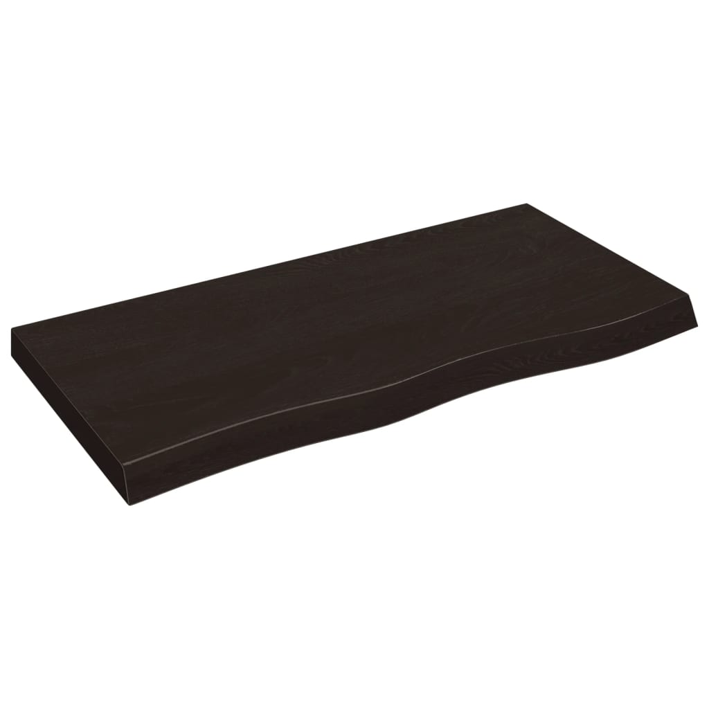 Vidaxx Waschtischplatte 100x50x (2-6) cm behandeltes Massivholz dunkelbraun