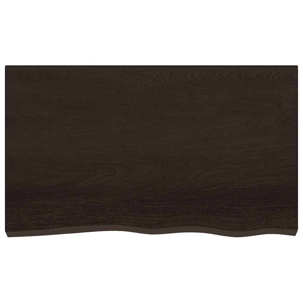 Vidaxx Waschtischplatte 100x60x (2-6) cm behandeltes Massivholz dunkelbraun