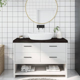 Vidaxx Waschtischplatte 120x40x (2-6) cm behandeltes Massivholz dunkelbraun