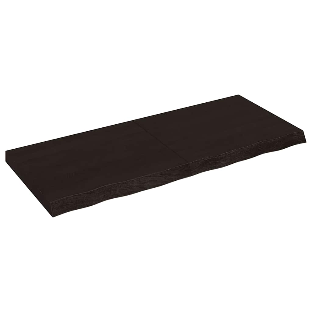 Vidaxx Waschtischplatte 120x50x (2-6) cm behandeltes Massivholz dunkelbraun