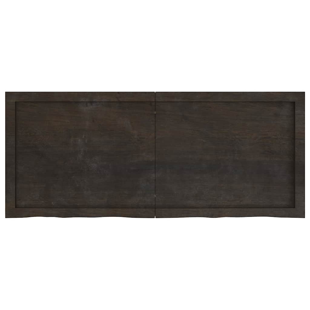 Vidaxx Waschtischplatte 120x50x (2-6) cm behandeltes Massivholz dunkelbraun