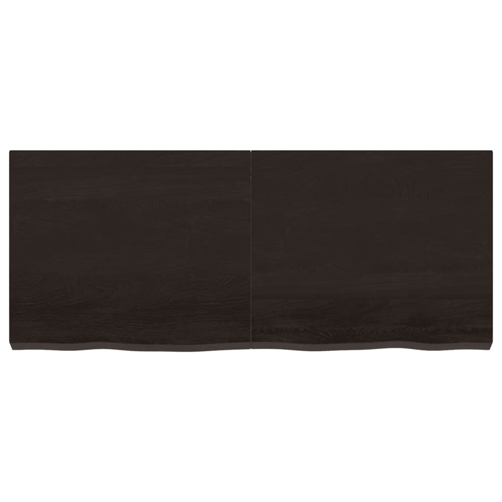 Vidaxl Washbasin Sheet 120x50x (2-6) CM Mada maciza tratada marrón oscuro