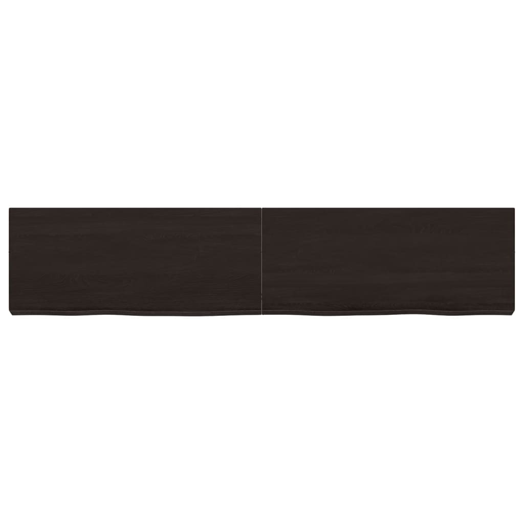 Vidaxx Waschtischplatte 140x30x (2-6) cm behandeltes Massivholz dunkelbraun