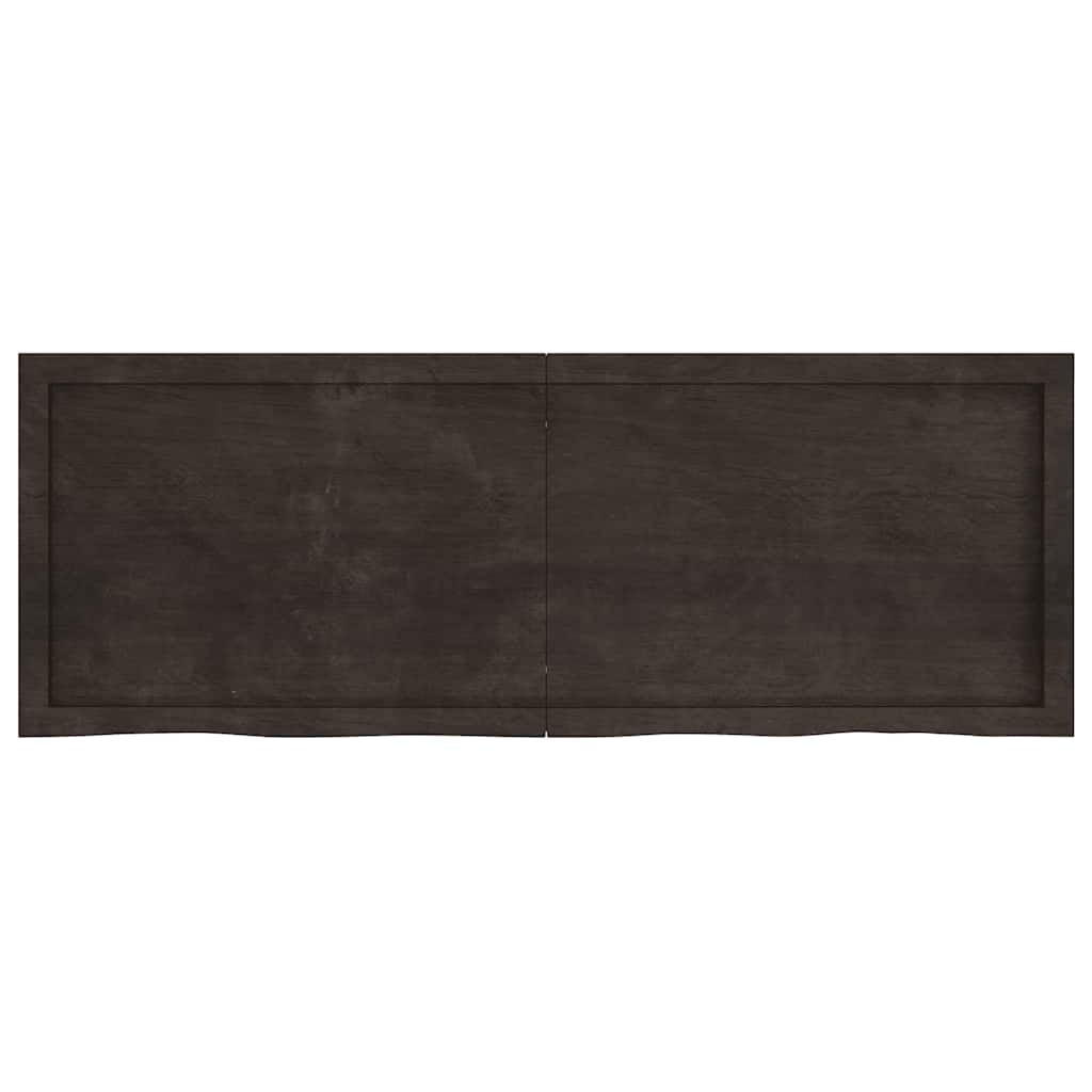 Vidaxx Waschtischplatte 140x50x (2-6) cm behandeltes Massivholz dunkelbraun