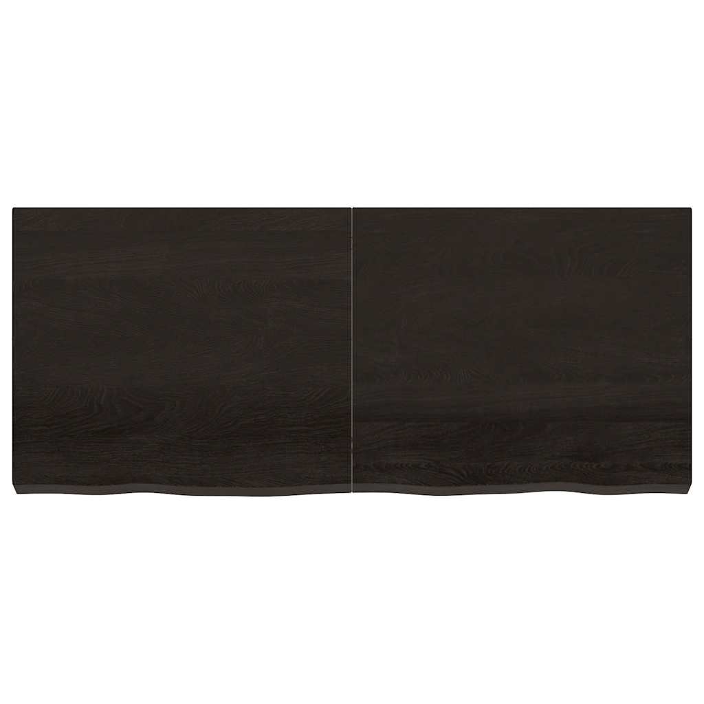 Vidaxx Waschtischplatte 140x60x (2-6) cm behandeltes Massivholz dunkelbraun
