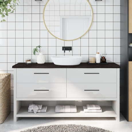 Vidaxx Waschtischplatte 160x40x (2-4) cm behandeltes Massivholz dunkelbraun
