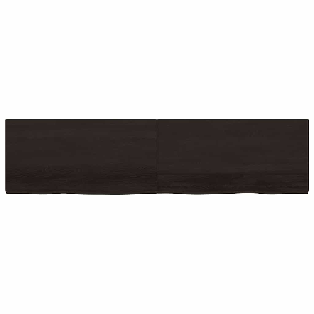 Vidaxx Waschtischplatte 200x50x (2-6) cm behandeltes Massivholz dunkelbraun