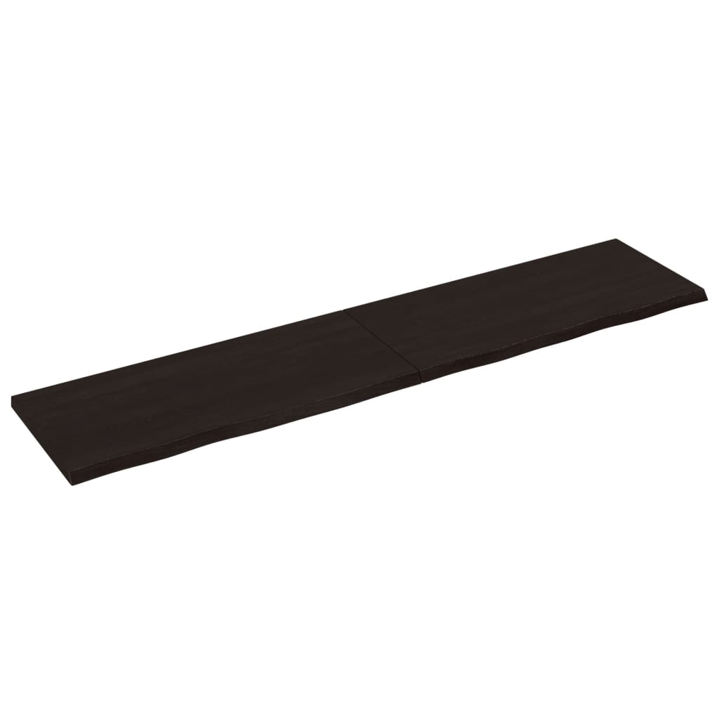 Vidaxx Waschtischplatte 220x50x (2-4) cm behandeltes Massivholz dunkelbraun
