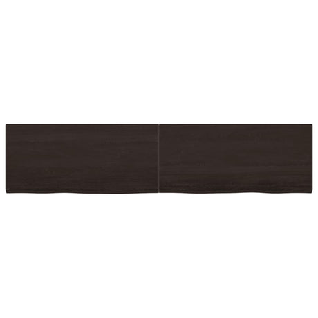 Vidaxx Waschtischplatte 220x50x (2-4) cm behandeltes Massivholz dunkelbraun