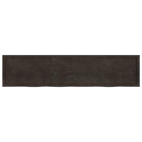 Vidaxx Waschtischplatte 220x50x (2-4) cm behandeltes Massivholz dunkelbraun