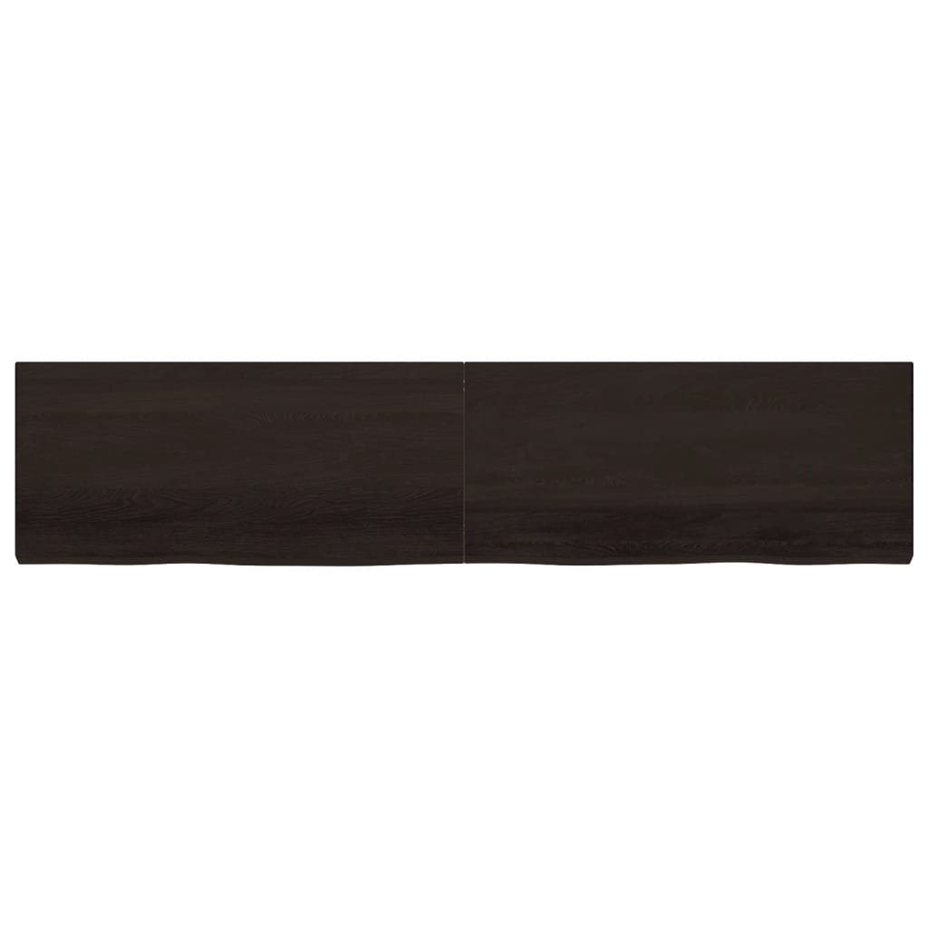 Vidaxx Waschtischplatte 220x50x (2-6) cm behandeltes Massivholz dunkelbraun