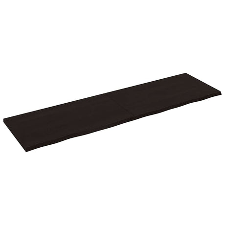 Vidaxx Waschtischplatte 220x60x (2-4) cm behandeltes Massivholz dunkelbraun