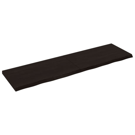 Vidaxx Waschtischplatte 220x60x (2-6) cm behandeltes Massivholz dunkelbraun