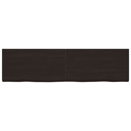 Vidaxx Waschtischplatte 220x60x (2-6) cm behandeltes Massivholz dunkelbraun