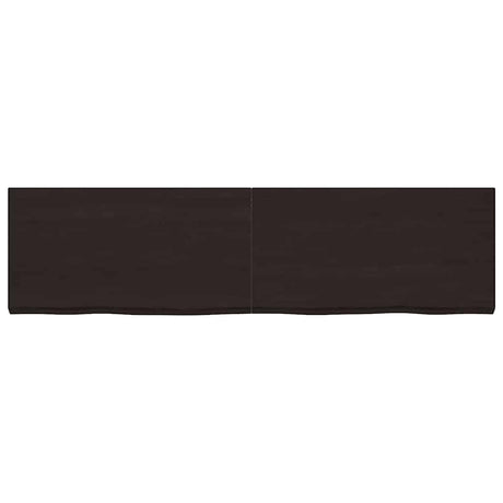 Vidaxx Waschtischplatte 220x60x (2-6) cm behandeltes Massivholz dunkelbraun