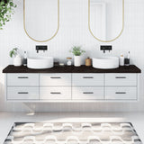 Vidaxx Waschtischplatte 220x60x (2-6) cm behandeltes Massivholz dunkelbraun