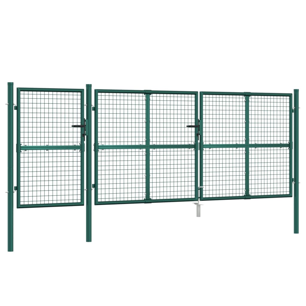 Vidaxl tuinpoort 400x175 cm a galvanizovaná ocelová zelená