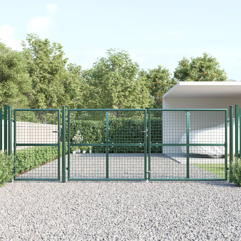 Vidaxl tuinpoort 400x175 cm a galvanizovaná ocelová zelená