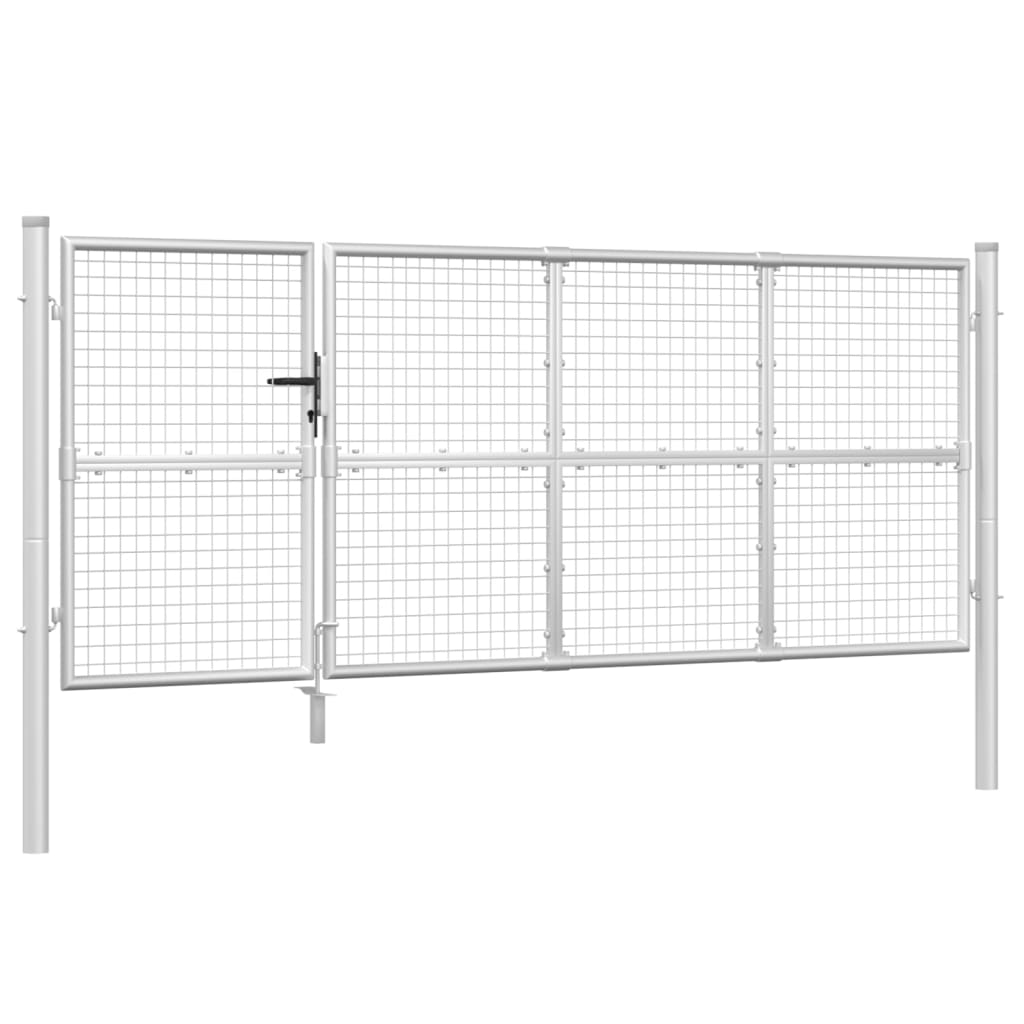 Vidaxl Garden Gate 350x175 cm Mesh et couleur argentée en acier galvanisé