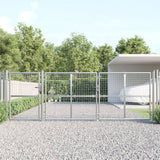 Vidaxl Tuinpoort 400x175 cm Mase y acero galvanizado de color plateado