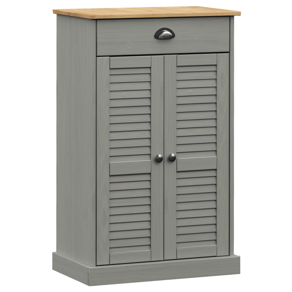 Vidaxx Schuhschrank Vigo 60x35x96 cm massives Kiefernholz grau