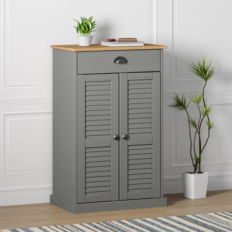 Vidaxx Schuhschrank Vigo 60x35x96 cm massives Kiefernholz grau