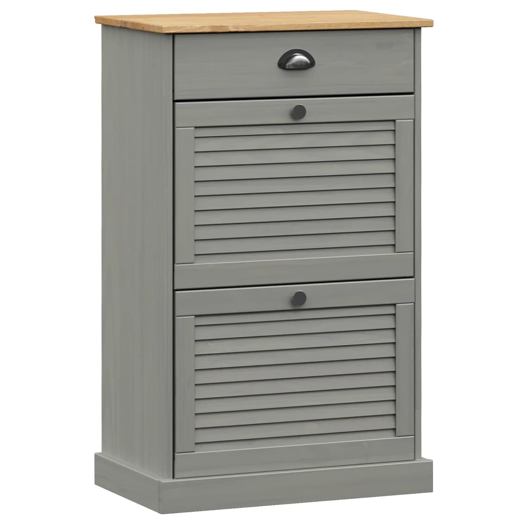 Vidaxx Schuhschrank Vigo 60x35x96 cm massives Kiefernholz grau