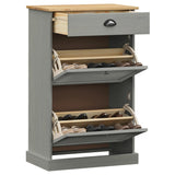 Vidaxx Schuhschrank Vigo 60x35x96 cm massives Kiefernholz grau