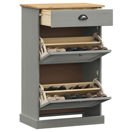 Vidaxx Schuhschrank Vigo 60x35x96 cm massives Kiefernholz grau