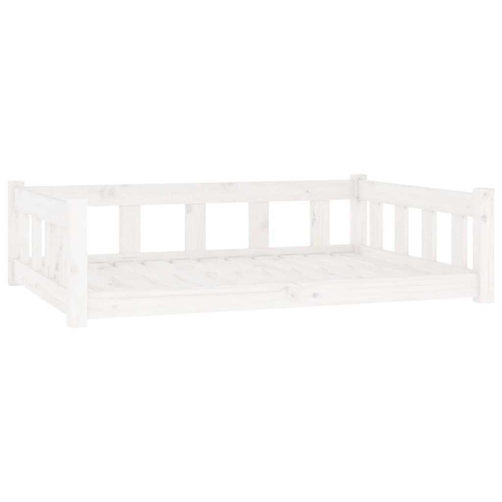 Vidaxxl Hundebett 105,5x75,5x28 cm massives Kiefernholz weiß
