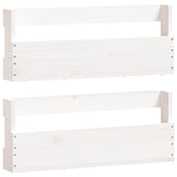VIDAXL -Schuhregal 2 ST 59x9x23 cm Festkiefer weiß