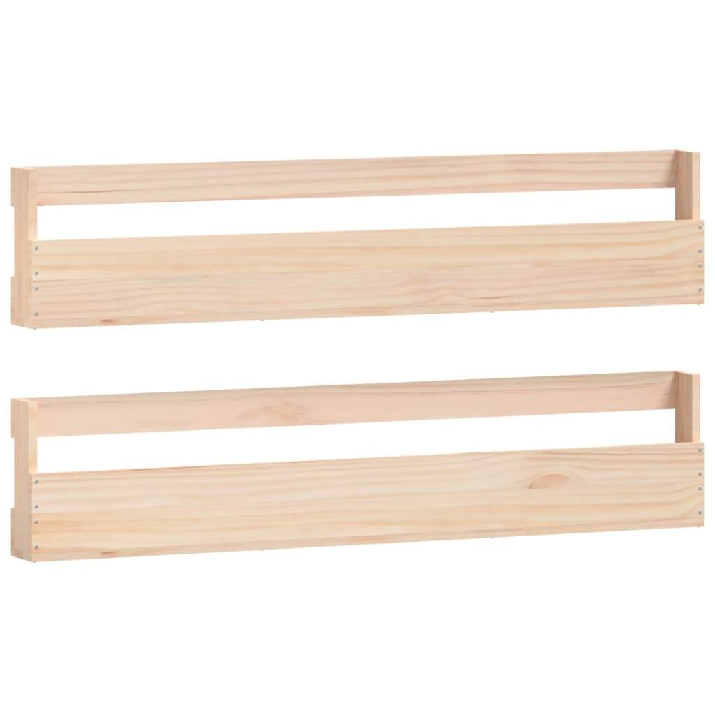 Vidaxl Wall Shoes Racks 2 PCS 110x9x23 cm Pine solide