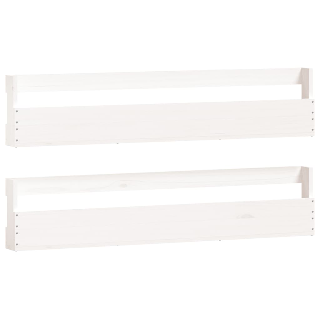 Vidaxl Wall Shoes Racks 2 PCS 110x9x23 cm Solid Pine White White