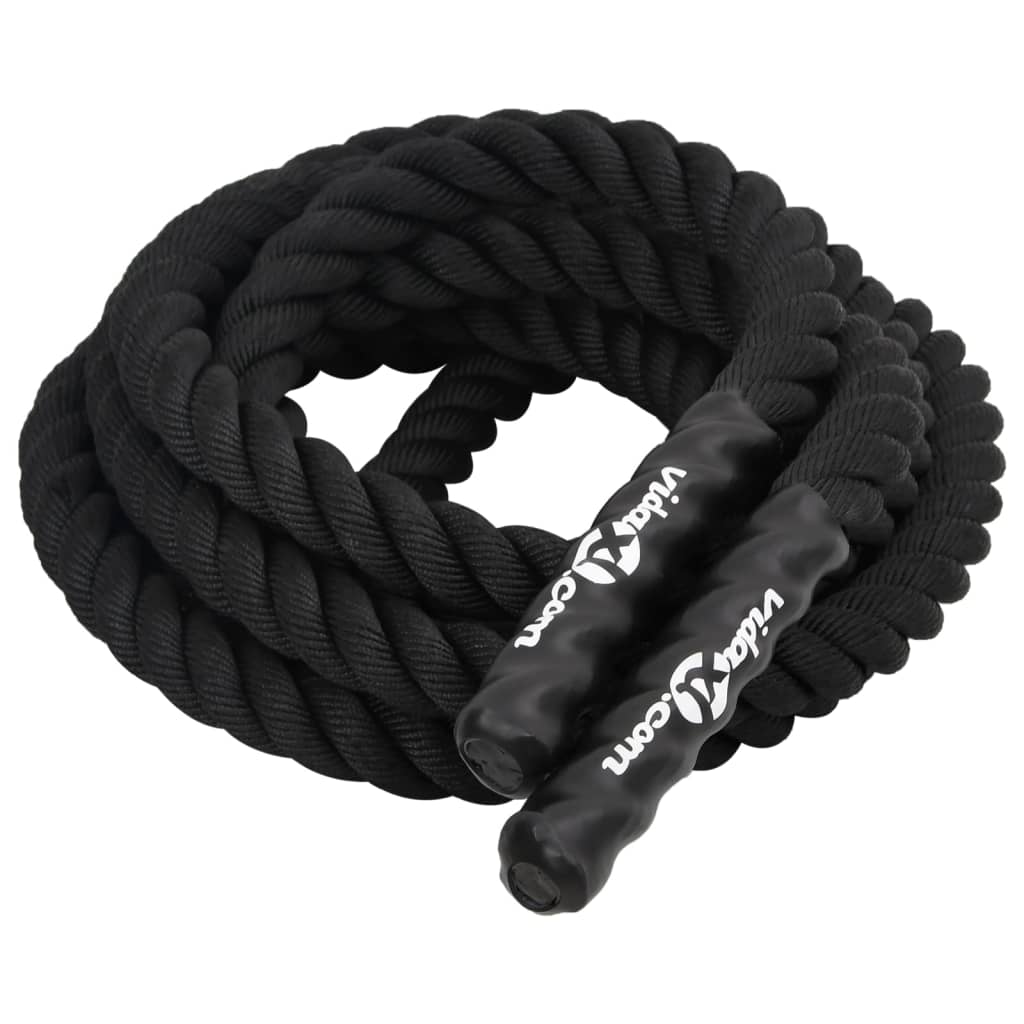 Vidaxl Battle Rope 9 M 6,8 kg polyesterového černého