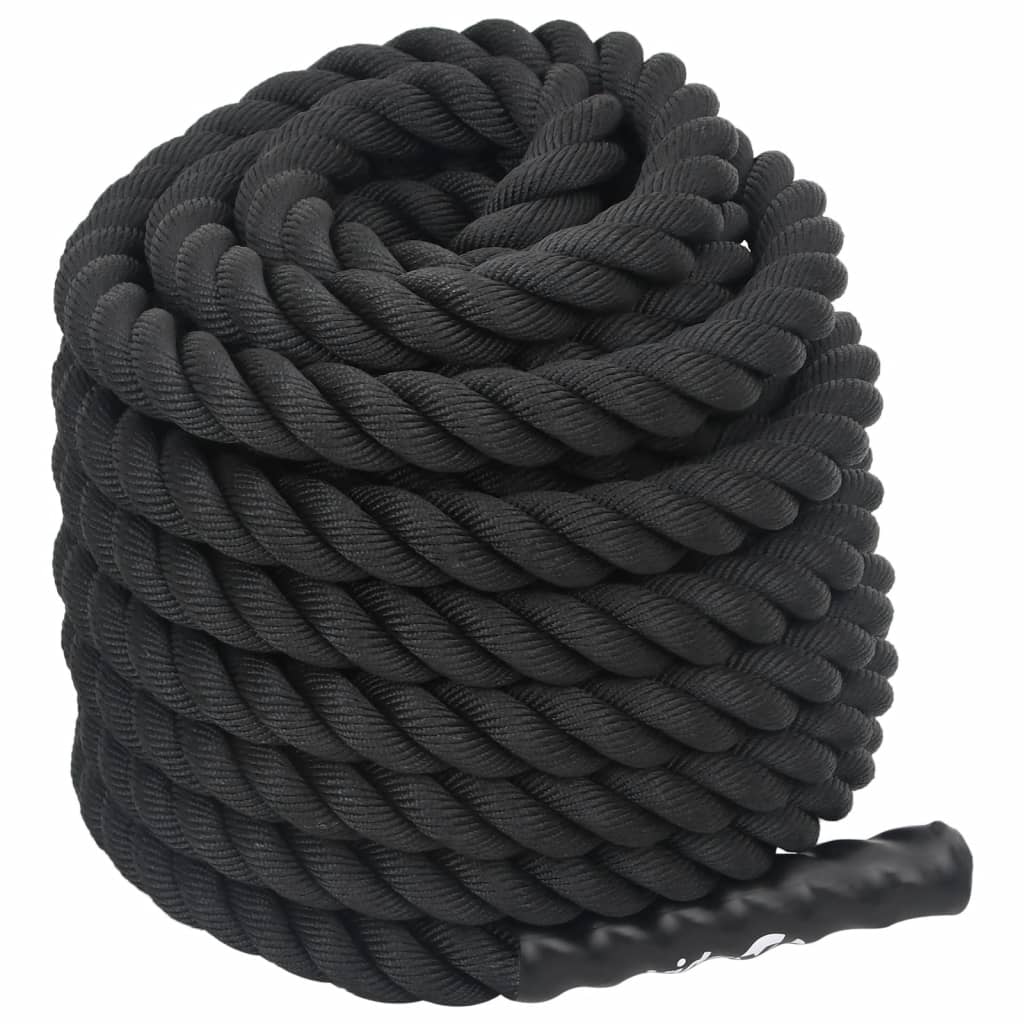 Vidaxl Battle Rope 12 m 9 kg Polyester Black