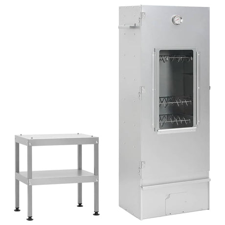 VidaXL BBQ Smoker mit Tisch aus verzinktem Stahl