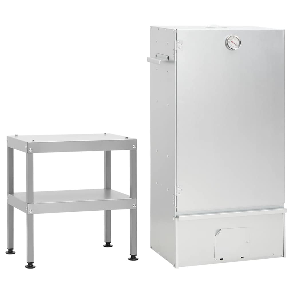 VidaXL BBQ Smoker mit Tisch aus verzinktem Stahl
