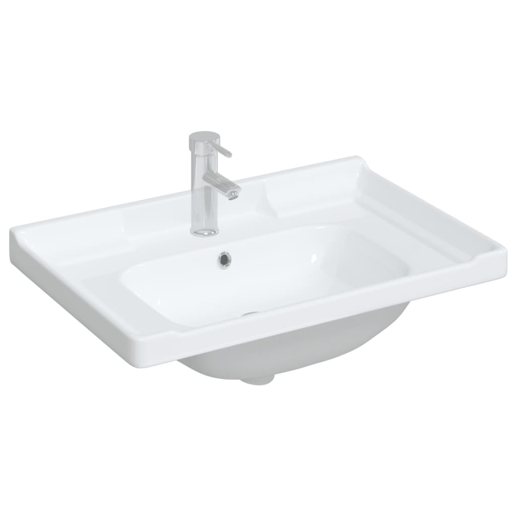 Vidaxx rechteckiges Waschbecken 71x48x23 cm aus Keramik weiß