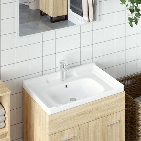 Vidaxx rechteckiges Waschbecken 71x48x23 cm aus Keramik weiß