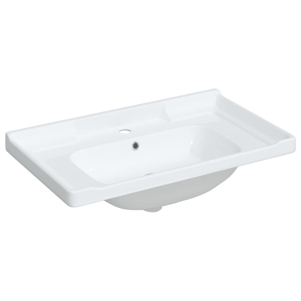 Vidaxl Washbasin pravokotni 81x48x23 cm keramična bela