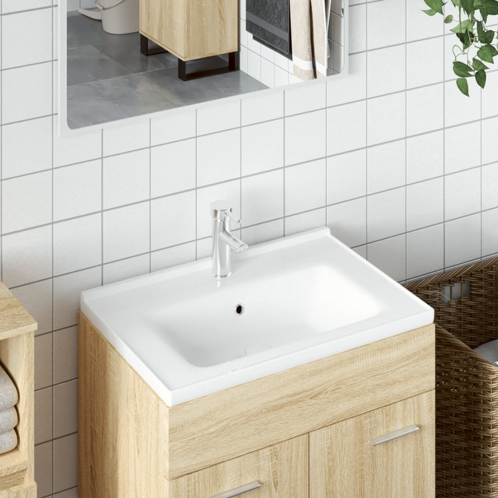 Vidaxx Rechteckwaschtisch 71x48x19,5 cm Keramik weiß